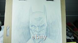 Batman Portrait Drawing in Colored Pencil Original DC Comic Book Art