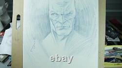 Batman Portrait Drawing in Colored Pencil Original DC Comic Book Art