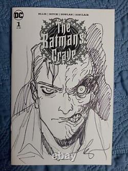 Becky Cloonan original art. Hand drawn sketch of Two Face. Batman #1 blank cover