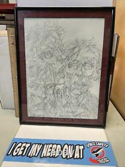 Bernie Wrightson Zombie Signed Original Pencil Art Sketch Framed 10 X 12