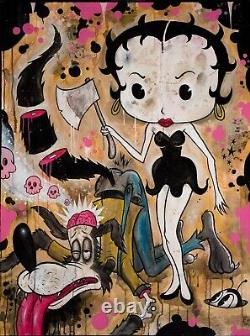 Betty And The Ax Frank Forte Lowbrow Pop Surrealism Original Art Painting