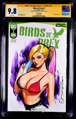 Birds Of Prey #1 Cgc Ss 9.8 Original Art Sketch Harley Quinn Black Canary Batman