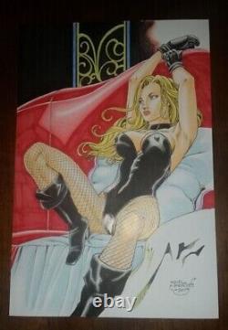 Black Canary DC original art 10x15 by Zar Paraiso, 2013 in the Philippines