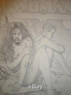 Brian Bolland, original art, Wonder Woman Cover Prelim. Pencils on paper, Signed