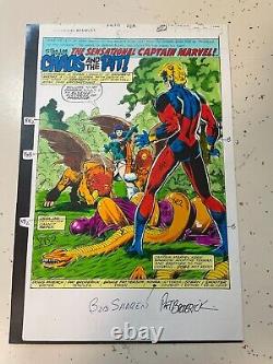 CAPTAIN MARVEL #61 art original color guide 1979 TITLE SPLASH DRAX ELYSIUS