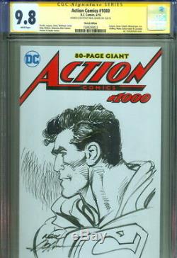 CGC SS 9.8 Neal Adams SIGNED Original Art Sketch Action Comics #1000 SUPERMAN