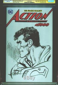 CGC SS 9.8 Neal Adams SIGNED Original Art Sketch Action Comics #1000 SUPERMAN