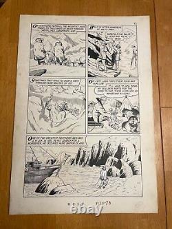 CLASSICS ILLUSTRATED #150A original art 1959 CANADIAN MOUNTED POLICE ICE DOGS