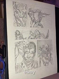 COMIC BOOK ART Super Heroes Original Storyboard Page Layout UNKNOWN SERIES X1