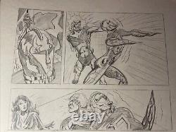 COMIC BOOK ART Super Heroes Original Storyboard Page Layout UNKNOWN SERIES X1