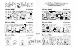 Calvin And Hobbes Bill Watterson 1989 Original Proof Page Comic Production Art