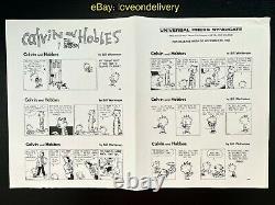 Calvin and Hobbes 1992 Bill Watterson Original Comic Production Art Proof Sheet