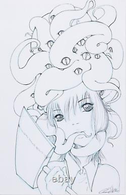 Camilla D'Errico Girl with Crown Tentacles Illustration Original Art 11x17 Cover