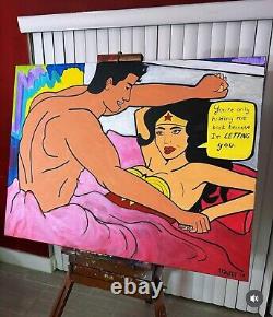 CatDaddyDollars Original Art WonderWoman Superman BDSM