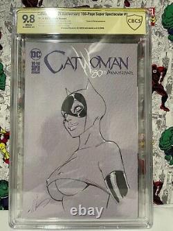 Catwoman 80th Anniversary DC 2020, Ale Garza Blank Sketch CBCS 9.8 Original Art