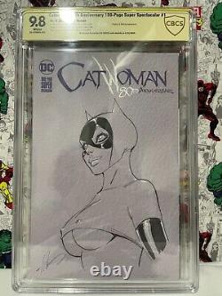 Catwoman 80th Anniversary DC 2020, Ale Garza Blank Sketch CBCS 9.8 Original Art