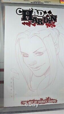 Cgc 9.8 Chad Hardin Original Signed Sketch Art Of Harley Quinn Batman Joker