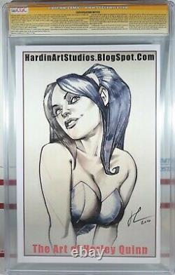 Cgc 9.8 Chad Hardin Original Signed Sketch Art Of Harley Quinn Batman Joker