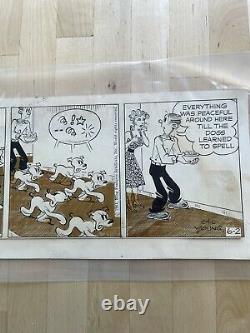 Chic Young Signed Blondie 1961 1 Daily Comic Strip PANEL Original Art 6/02/61