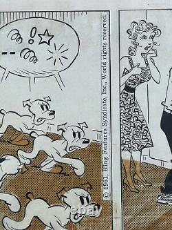 Chic Young Signed Blondie 1961 1 Daily Comic Strip PANEL Original Art 6/02/61