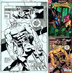 Chuck Dixon Nightwing #66 Splash Page Rick Burchett Original Art / Batman