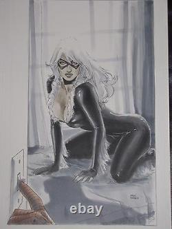 Clay Mann Black Cat (spidey) Original Art Commission(cover Quality) Beautiful