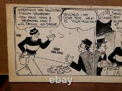 DANNY DINGLE Daily Comic Strip Original Art 2-2-1933 BERNARD DIBBLE Elephants