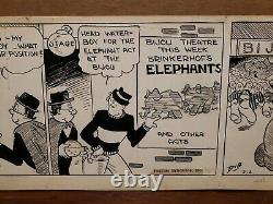 DANNY DINGLE Daily Comic Strip Original Art 2-2-1933 BERNARD DIBBLE Elephants