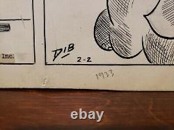 DANNY DINGLE Daily Comic Strip Original Art 2-2-1933 BERNARD DIBBLE Elephants