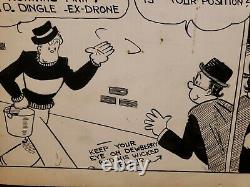 DANNY DINGLE Daily Comic Strip Original Art 2-2-1933 BERNARD DIBBLE Elephants