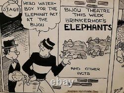 DANNY DINGLE Daily Comic Strip Original Art 2-2-1933 BERNARD DIBBLE Elephants