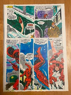 DAREDEVIL #145 art original color guide TUSKA 1977 JUMPS ON TRAIN HOLY COW