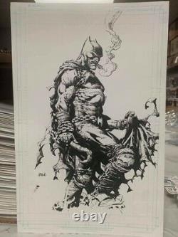 DAVID FINCH ORIGINAL ART SKETCH OF BATMAN LOBO MASHUP FROM DC COMICS 11x17
