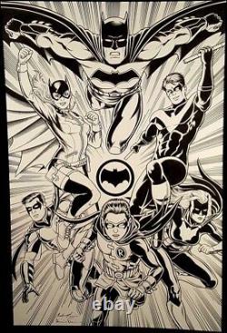DC Comics BATMAN FAMILY Original Art BATGIRL ROBIN DAMIAN NIGHTWING BATWOMAN
