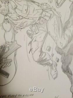 DICK AYERS original art SGT NICK FURY pencil sketch 8×10 MARVEL COMICS Kirby