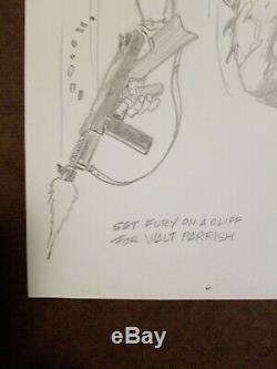 DICK AYERS original art SGT NICK FURY pencil sketch 8×10 MARVEL COMICS Kirby