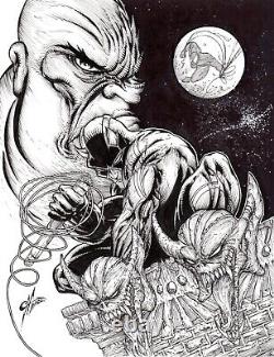 Daredevil, Kingpin. Original, B/W, comic art, pin-up, drawing by Calvin Henio