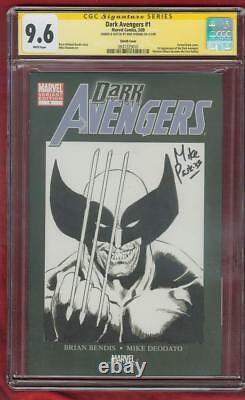 Dark Avengers 1 CGC 9.6 SS Mike Perkins X Men Wolverine Original art Sketch no 8