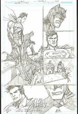 Denys Cowan Signed 2015 Batman, Superman Original Pencil Art! Free Shipping