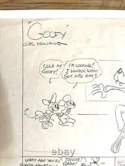 Disney Comic Proof Sketch Original Signed Cal Howard Goofy Twins