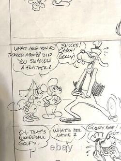 Disney Comic Proof Sketch Original Signed Cal Howard Goofy Twins