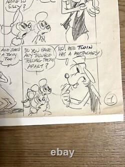 Disney Comic Proof Sketch Original Signed Cal Howard Goofy Twins