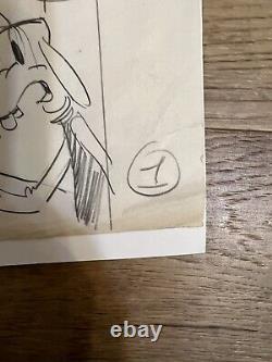 Disney Comic Proof Sketch Original Signed Cal Howard Goofy Twins