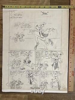 Disney Comic Proof Sketch Original Signed Cal Howard Goofy Twins