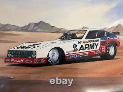 Don The Snake Prudhomme Funny Car Original Art Drawing CEL RARE