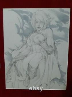 EBAS Original Art of Power Girl Rare Nude 21 X 24 Professionally Framed