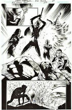 Eddy Barrows 2014 Batman, Superman, Power Girl, Huntress Splash Orig. Art-pg. 1