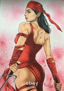 Elektra (09x12) original art 1/1 By Paula Casali Cosmotrama Studio