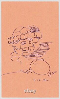 FANTASTIC FOUR/THE THING Original Art HEAD Sketch 1992 by WALT/WALTER SIMONSON