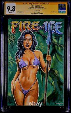 Fire And Ice #1 Cgc Ss 9.8 Original Art Sketch Sexy Prehistoric Savage Fantasy